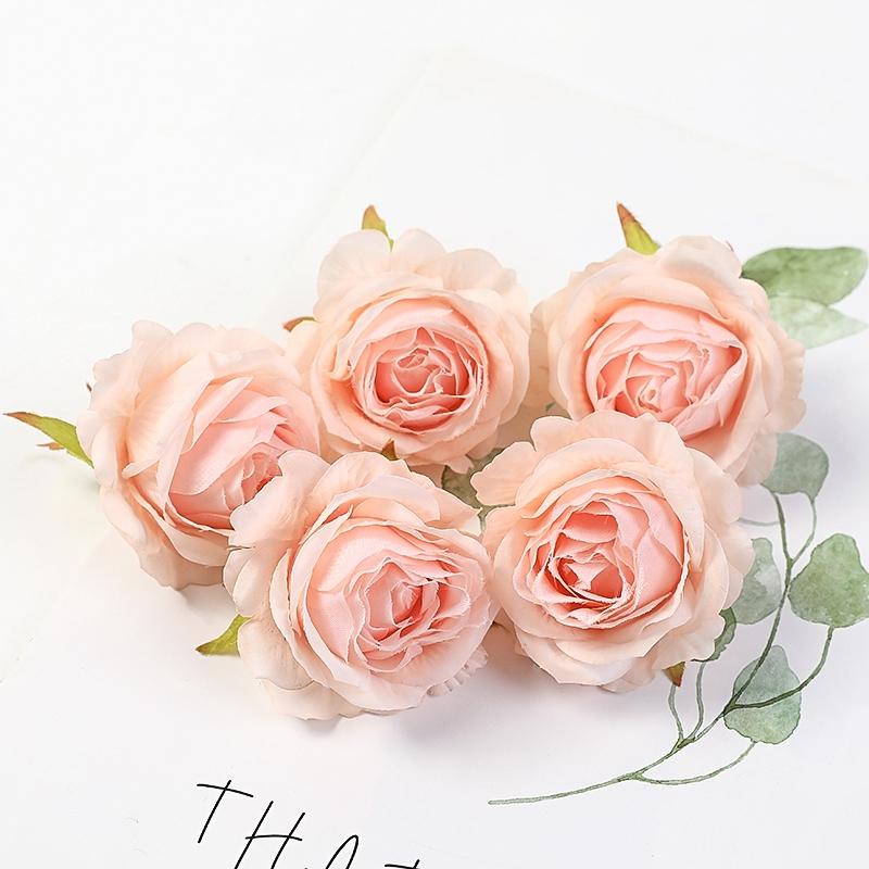 

10Pcs Silk Rose Artificial Flowers Heads 5cm Fake Flowers Garden Wedding Decoration for Nordic Home Decor DIY Wreath Accessories 10Pcs