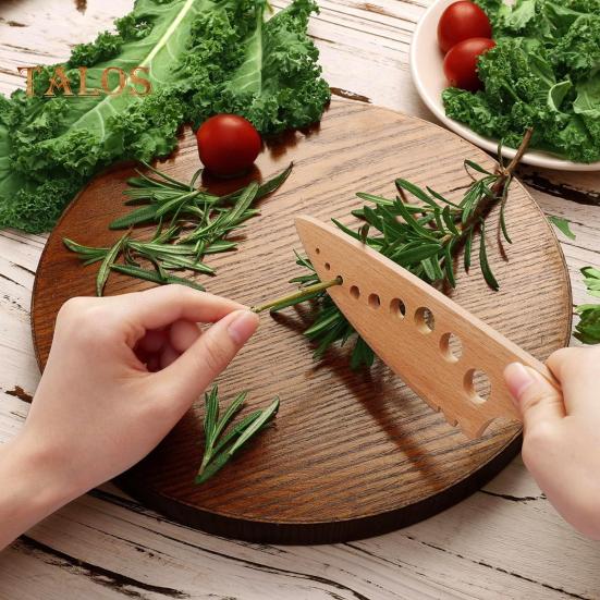 

Деревянный инструмент для зачистки трав, ванильный инструмент для очистки листовой капусты, зелени, тимьяна, базилика, изогнутый край, кухонный гаджет с несколькими отверстиями