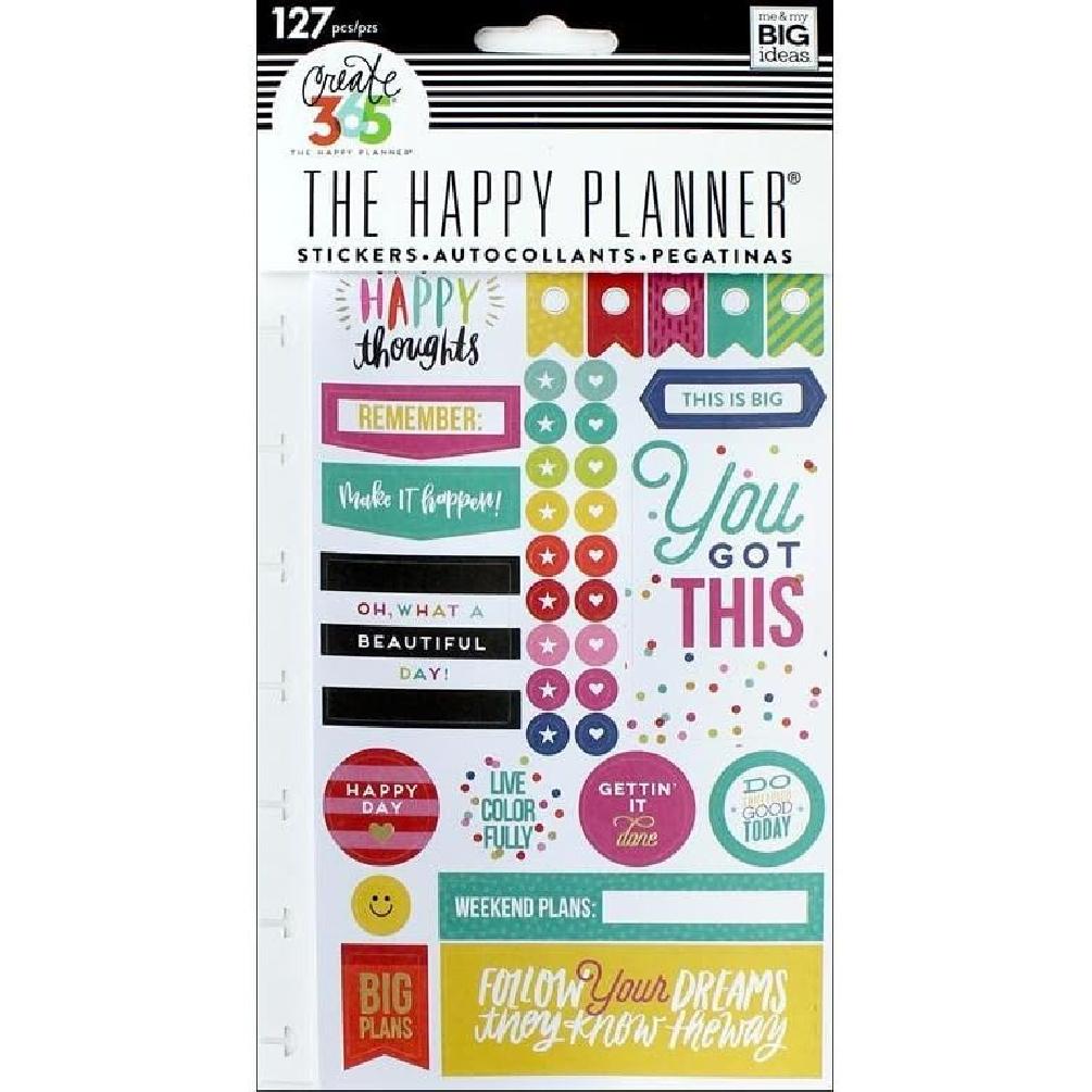 me & my BIG ideas PPSP-100 Create 365 The Happy Planner Snap in Sticker Pad, Happy Brights