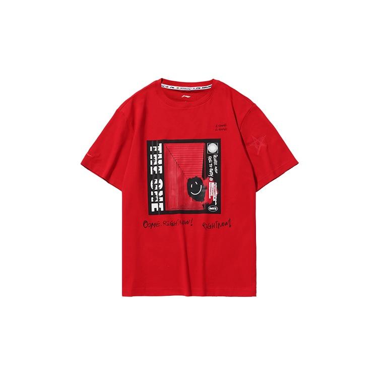 Li-Ning CF Earth Short Sleeve Couple Style Chicago Bulls  Red  Men s AHSQ374-4 M