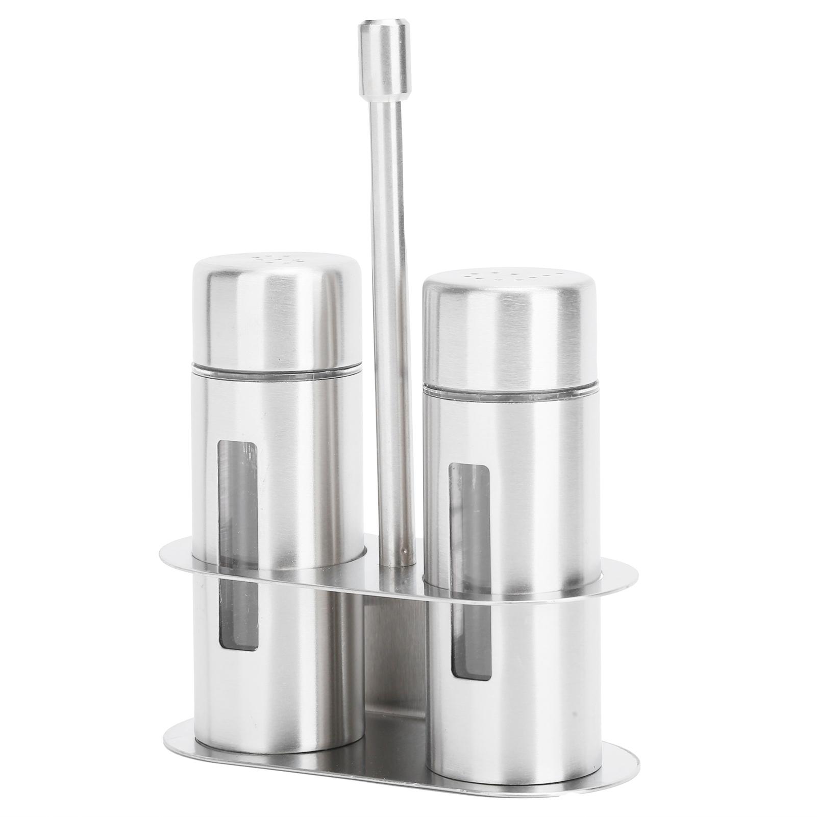 

Stainless Steel Condiment Seasoning Container Pots Set with Spice Rack for Dining Room Supplies