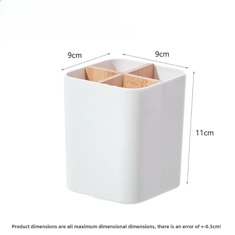 Modular Bamboo Desktop Organizer - Adjustable Dividers for Cosmetics, Office Supplies Multi-Use Home Office/Bedroom Tray