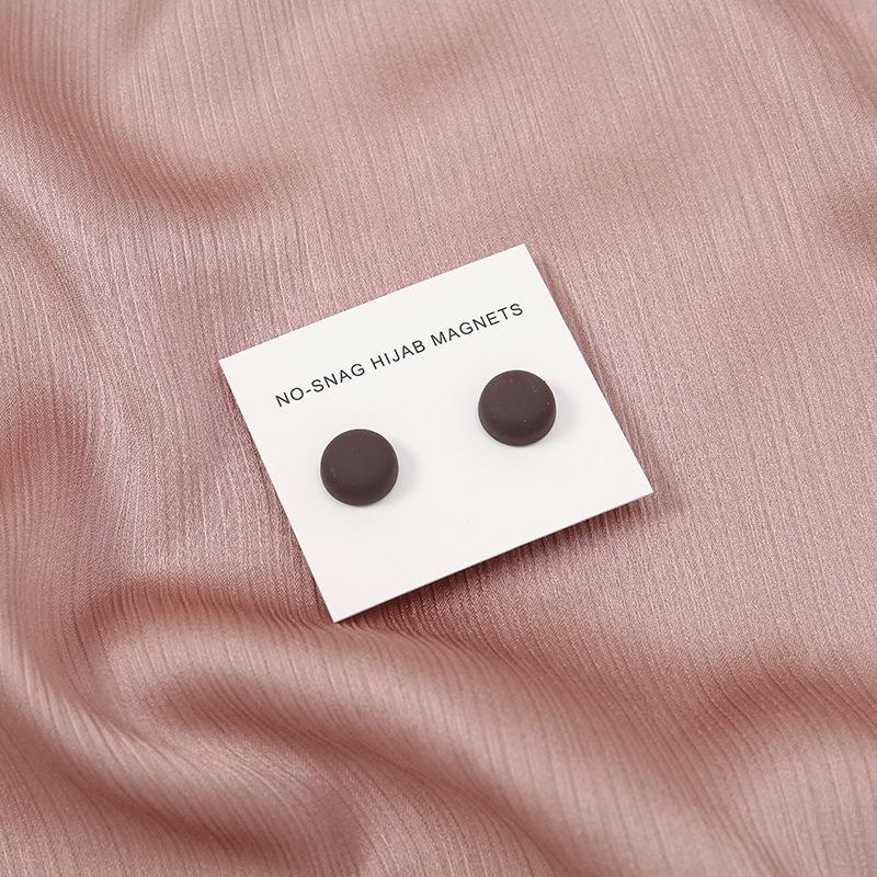 Fashion Matte Silk Scarf Hijab Magnetic Brooch Hijab Round Clip For Women Shawl Muslim Strong Magnetic Button Turban Accessories
