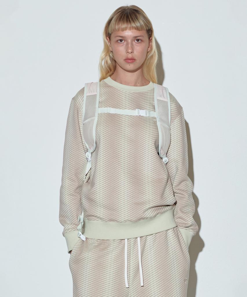 SCULPTOR Irregular Stripe Sweatshirt Raw/Indie Pink