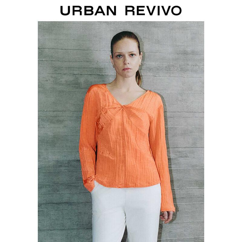 UR Women s Textured Pleated Backless Long Sleeve Blouse XL