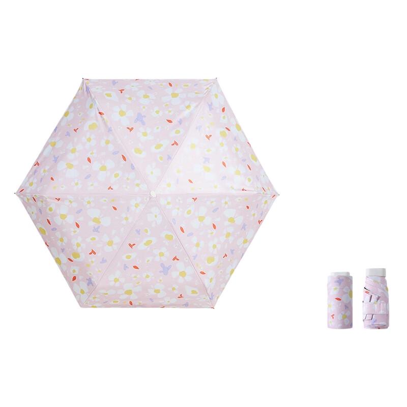 EASILY Dopamine Series Floral Six-Fold Sun & Rain Umbrella