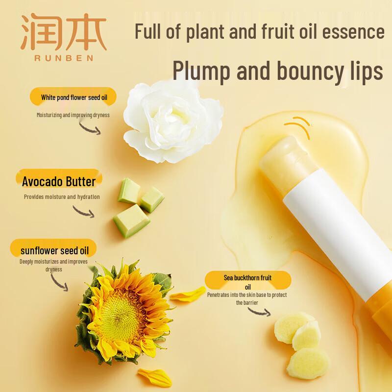 Runben Grapefruit Baby Lip Balm & Kids Cat Mask Set