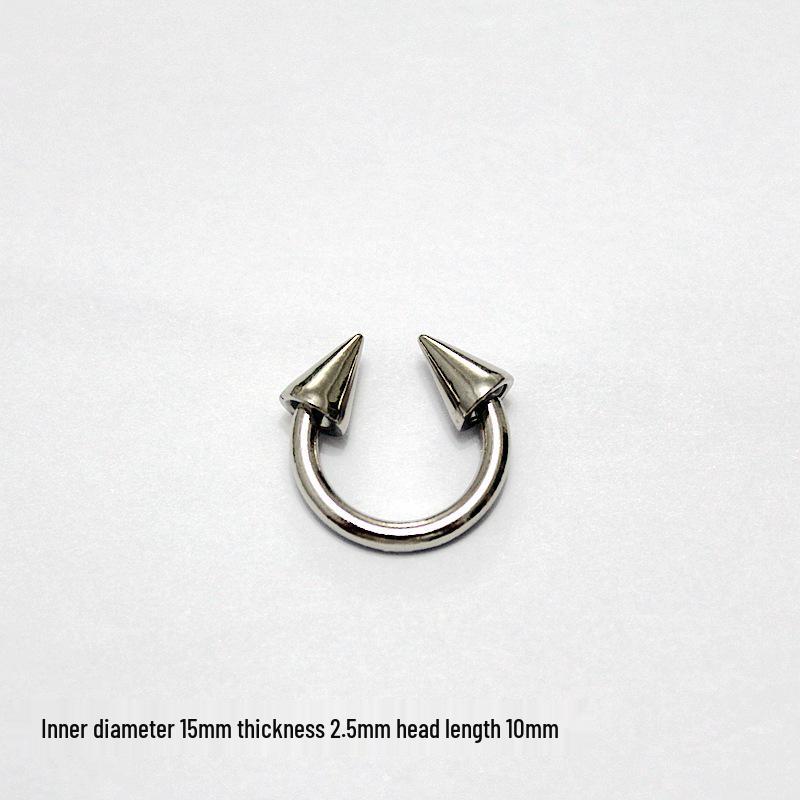 

DIY Silver Gothic Double-Headed Screw Rivet Leg Ring C-Ring Collar Body Chain Alloy Accessories