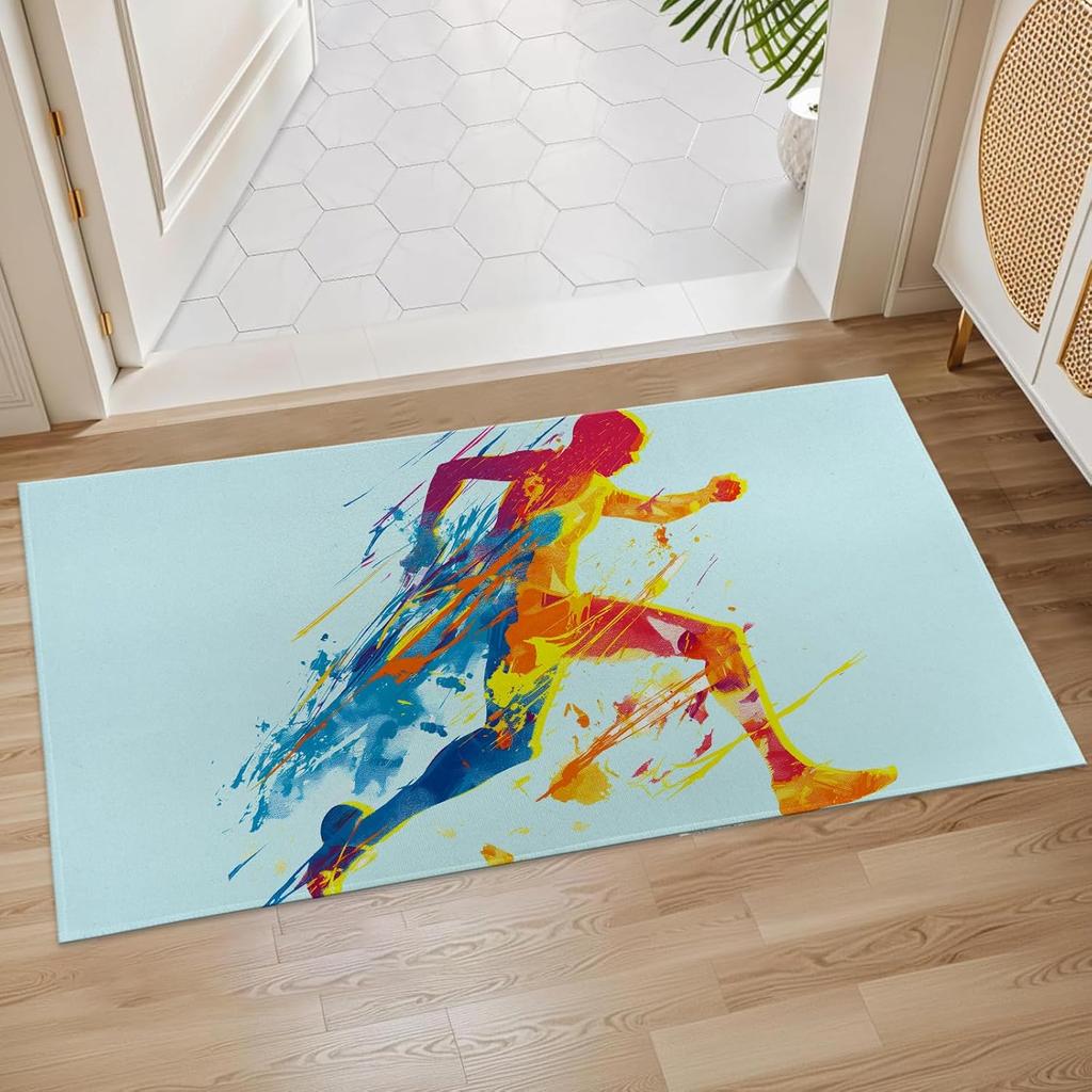 Colorful Owl Indoor Door Mat, Inch, Floor Area Rug for Entryway, Living Room, or Bathroom, Non-Slip Doormat, Animal Owl