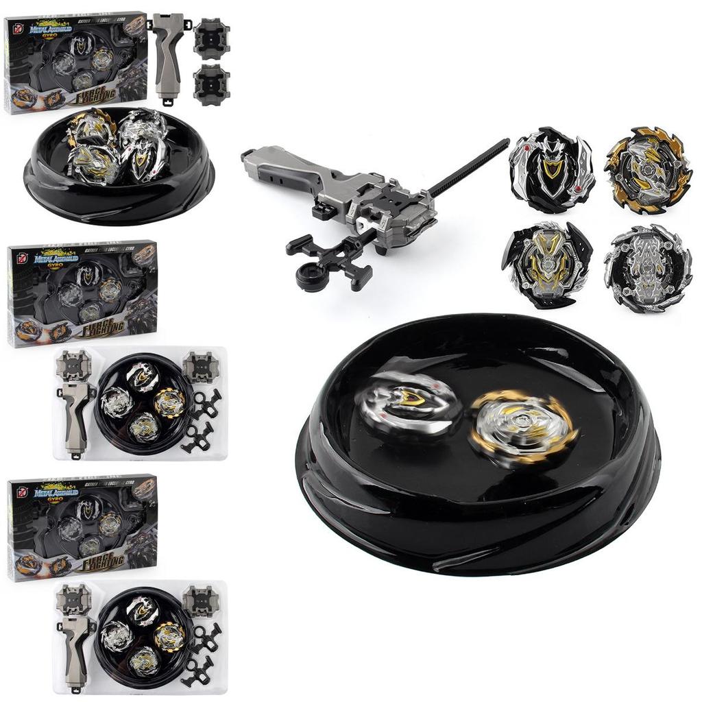 Xd168-30b Limited Edition Black Warrior Alloy Spinning Top Duel Set For Kids