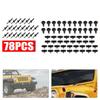 Car Fastner Clips Clips Interior Accessories 1 Set/78pcs Black