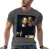Autoritratto con la Morte che suona il violino Arnold Böcklin Maglietta Base a Maniche Corte da Uomo