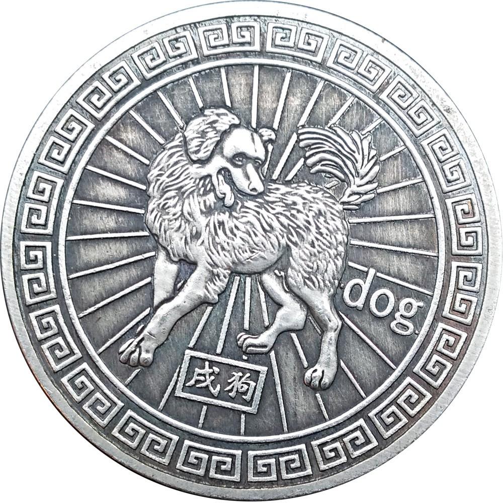 

1 шт. Антикварная монета Памятная монета, Покрытая медью, Обратная сторона с диаграммой Багуа One Size