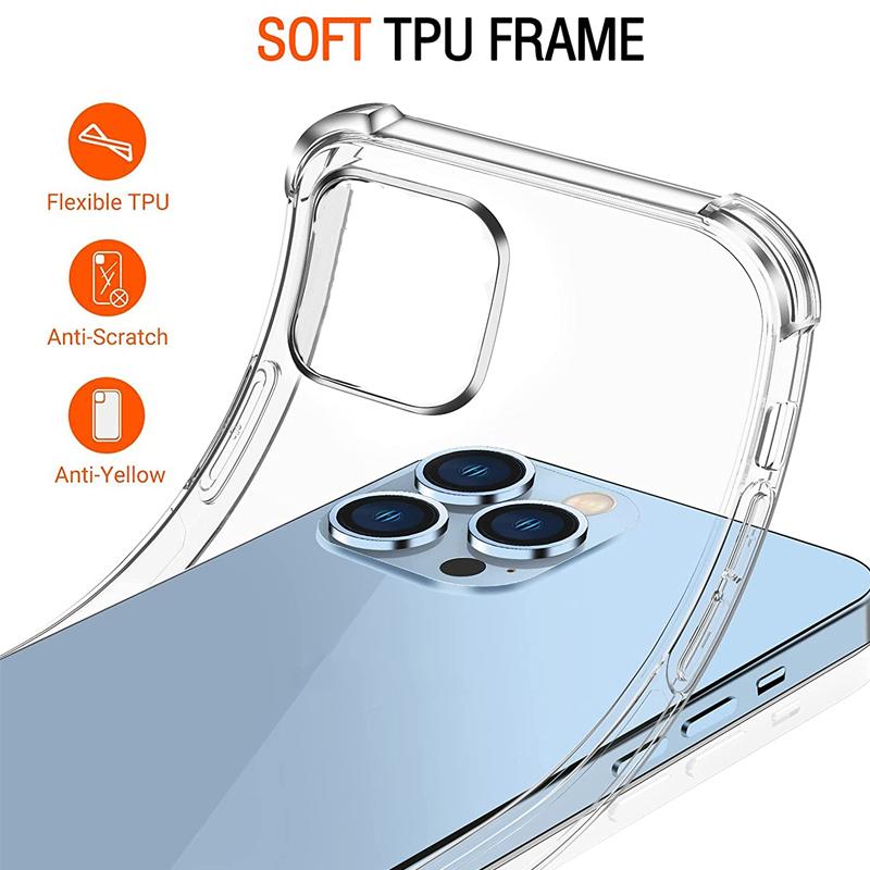 Pouzdro na telefon iPhone 13 6,1 palce měkké silikonové průhledné nárazuvzdorné