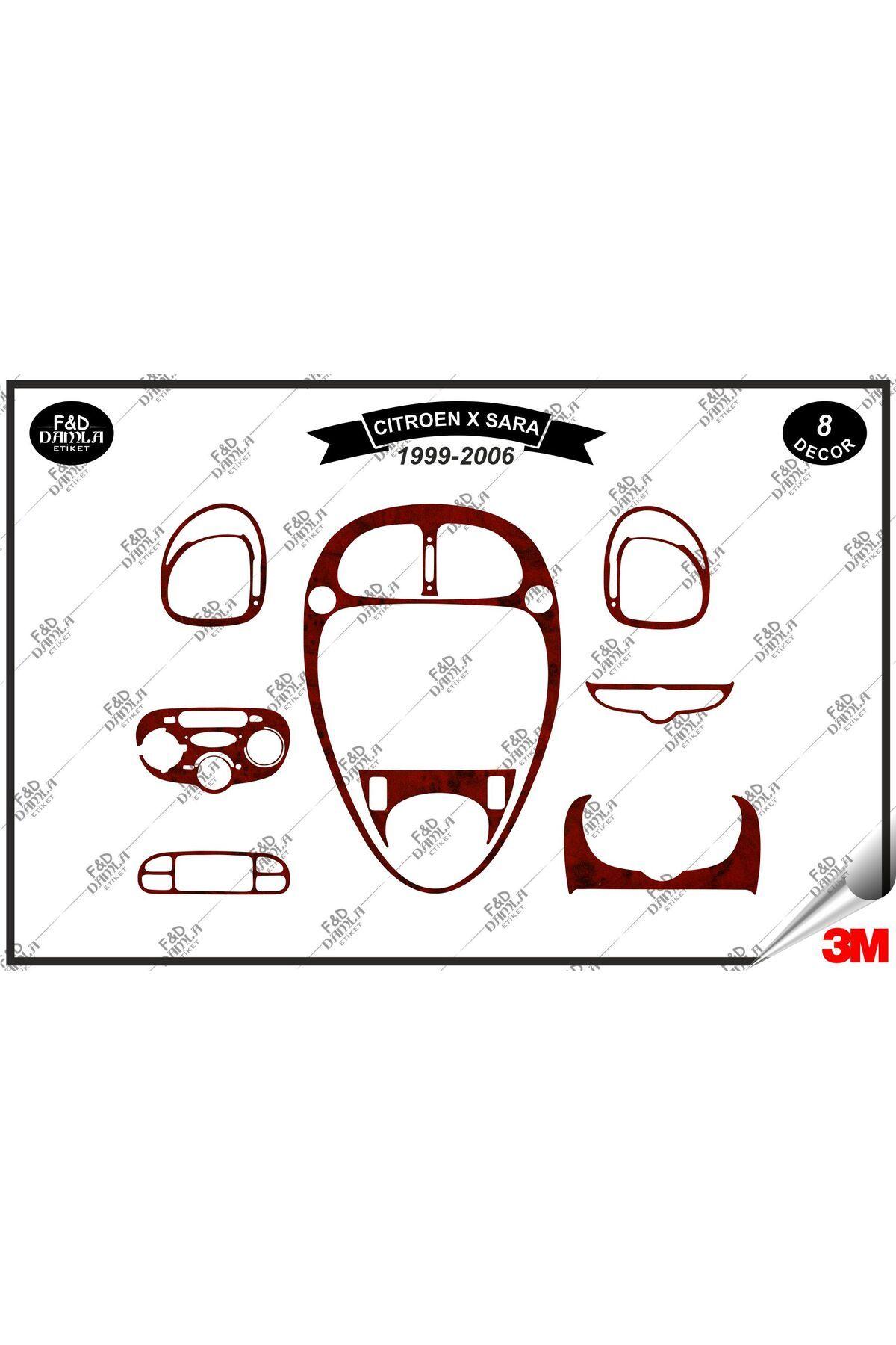 

Citroen X Sara 1999/2006 Torpido Konsol Trim Göğüs Maun Kaplama Set 8 Parça Maun