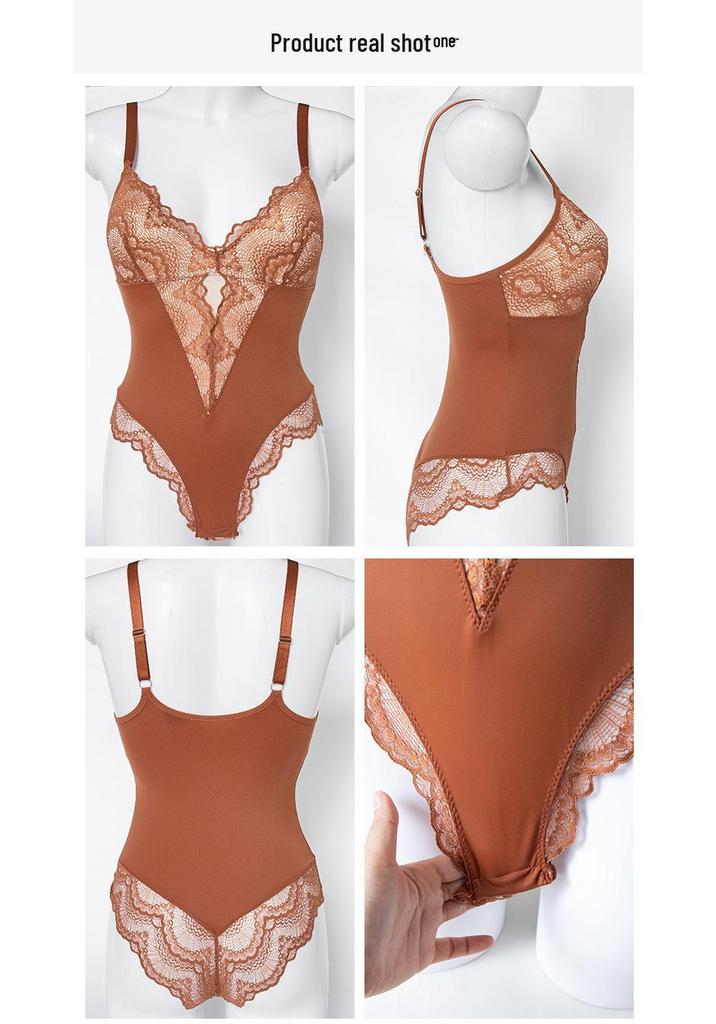European & American V-neck Lace Body Shaper: Women's Breathable Tummy Control Camisole