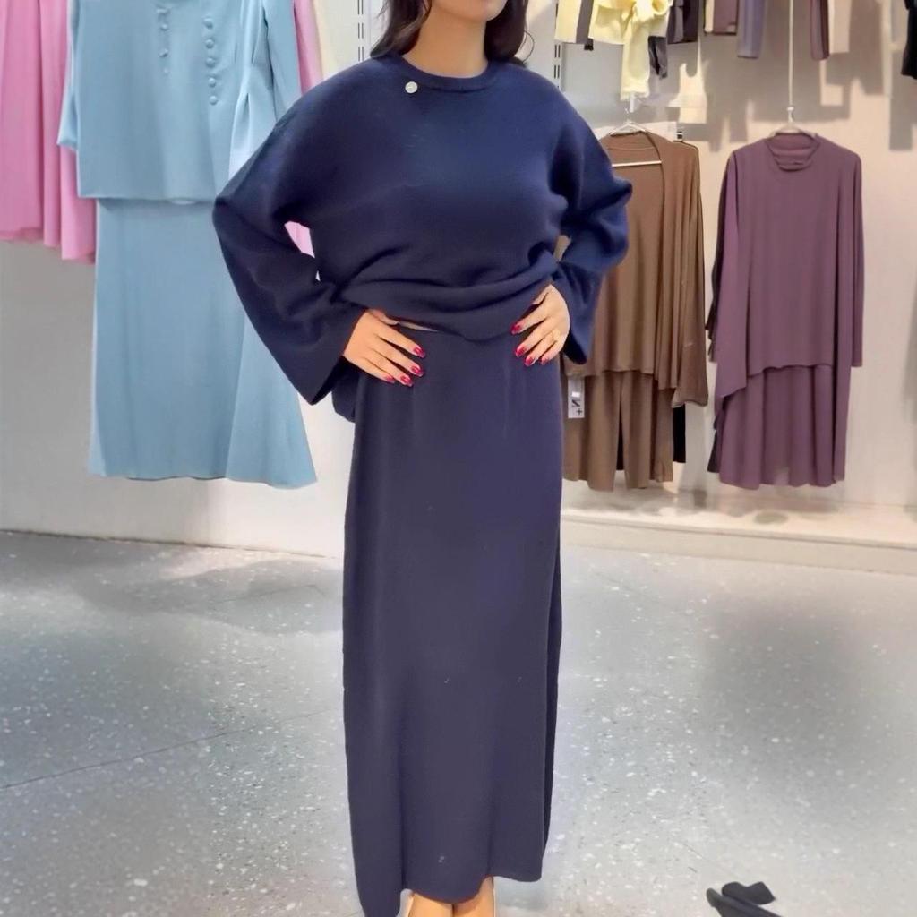 Autumn/Winter 2025 Women's Casual Lace-up Sweater & Skirt Set