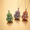 Chinese Lucky Dragon Phoenix Enamel Gourd Pendant Necklace Totem Ethnic Jewelry Minimalist Unisex Fashion