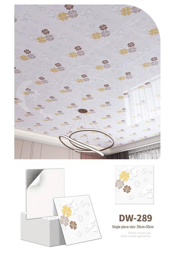 10-Pack Self-Adhesive Ceiling Stickers: Aluminum-Plastic Bathroom Decor Panels