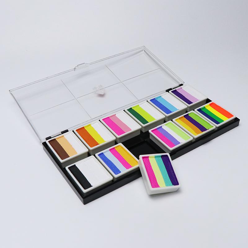 GP Hot Selling Split Cake Paint Face Paint Kit with Stencil Brushes Body Painting Set for Kids DIY