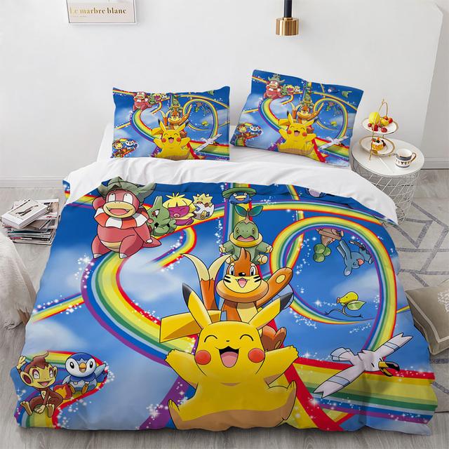 Buy 3D Cartoon Anime Pokemon Duvet Cover Bedding Sets for Boys Kids
