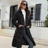 Winter Hooded Women's Mid-length Slim Cotton Jacket Warm Down Cotton Coat