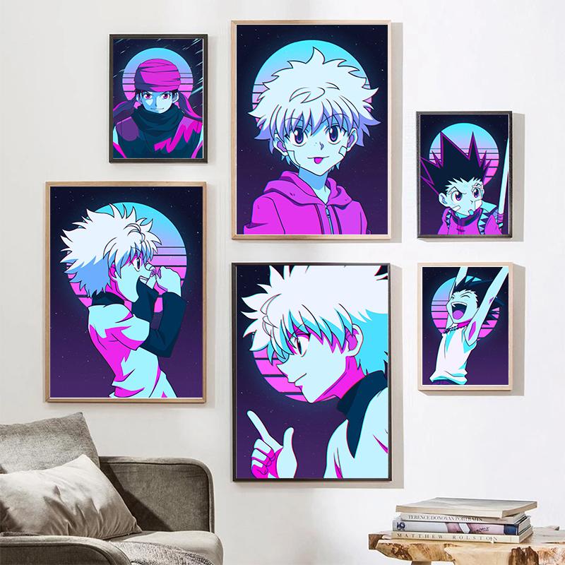 Anime Manga Hunter × Hunter Cyberretro Wall Decorative Canvas Painting Gon Freecss Killua Zoldyck Art Posters and Prints Gift