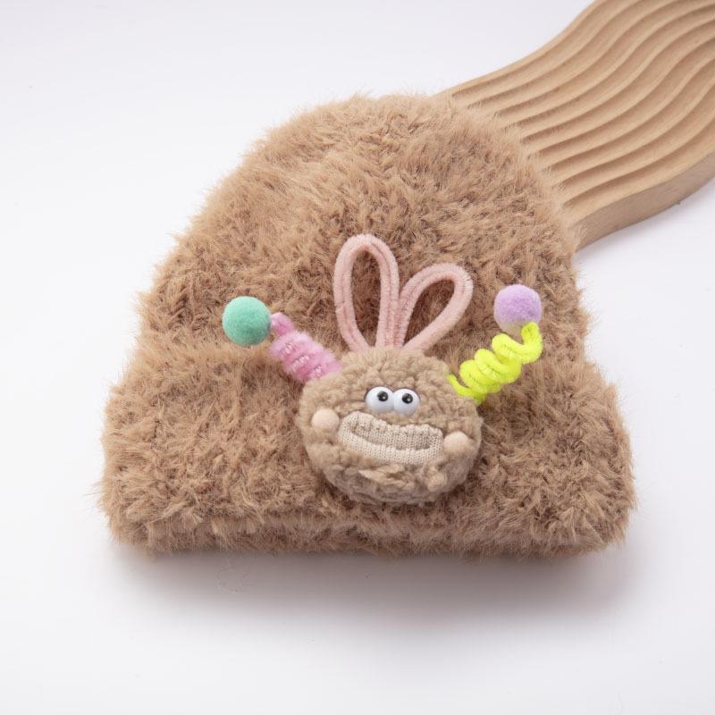 Plüsch Cartoon Strick Baby Mütze mit Ohrenschutz für Jungen & Mädchen