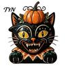 Small Wood Ornament Vintage Halloween Wooden Figurine, Rustic Witch Zombie Cat Owl Frog Tabletop Decorative Figurine Ornament, Farmhouse Tiered