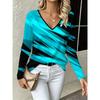 Women's Autumn 3D Printed V-Neck Long Sleeve T-Shirt