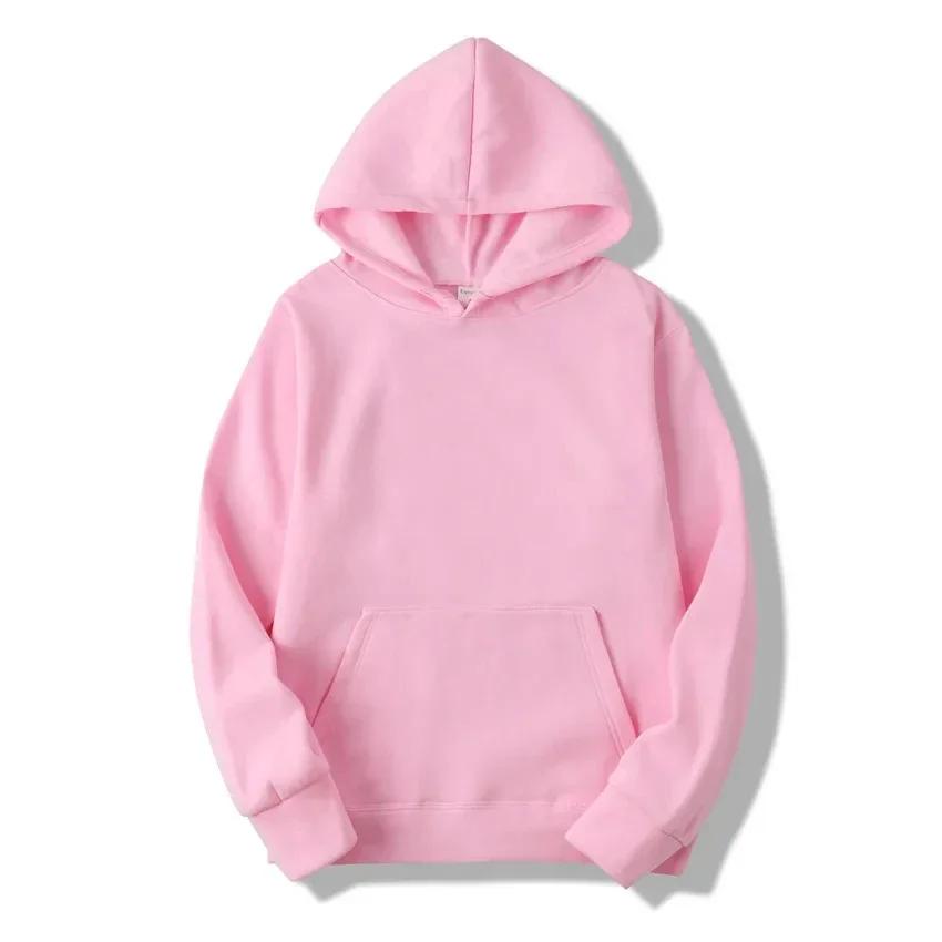 Autumn and winter men's and women's solid color hoodies are casual, fashionable, simple, and comfortable long sleeved sweatshirt