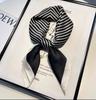 Tree Oil Painting Print Neckerchief Classic Imitation Silk Square Scarf Breathable Bandana Head Wrap Hair Accessories
