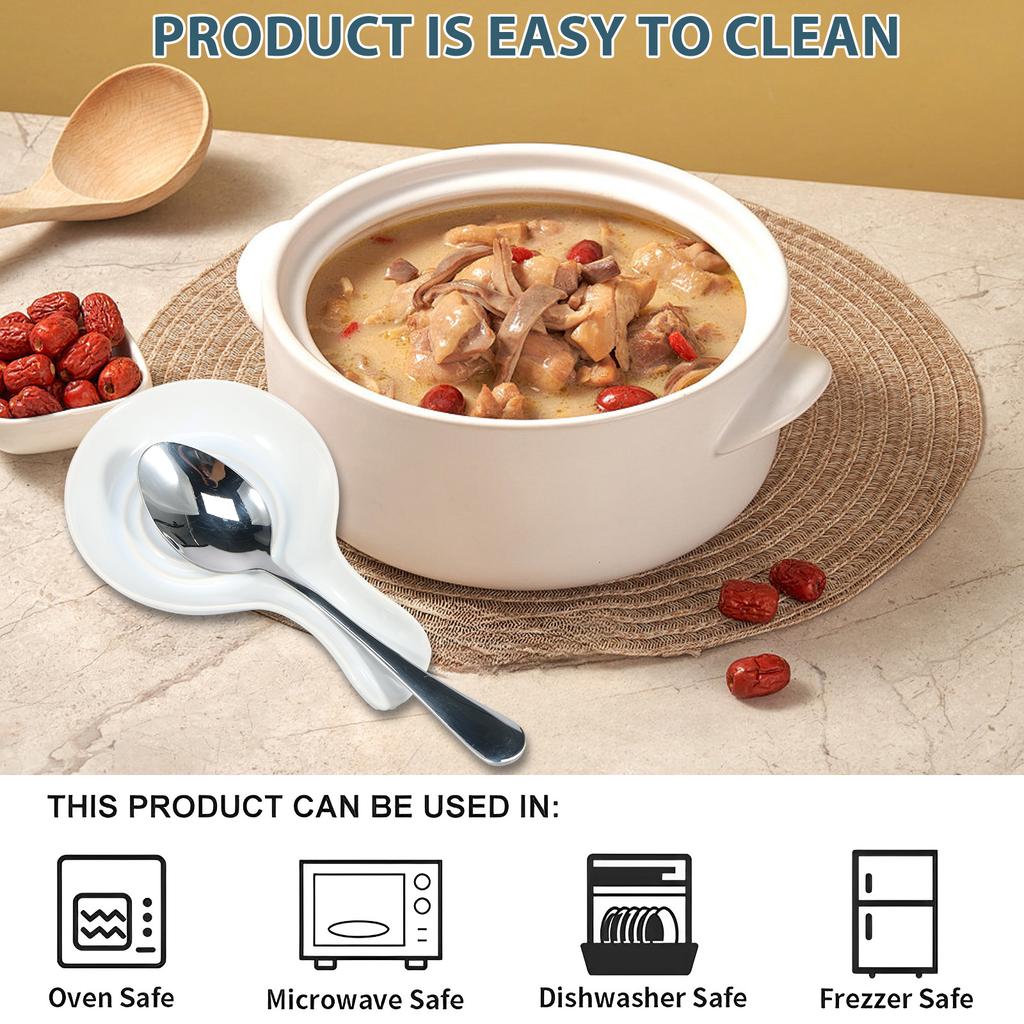 Velká keramická odkládací lžíce Odkladač na lžíce Odolný vůči teplu Odkladač na vařečky Odkladač na kávové lžičky Vhodný do myčky Keramický odkladač na lžíce