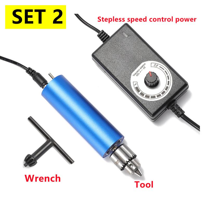 

220 В 13000 об/мин Бесступенчатая регулировка скорости Ручная мини-электрическая шлифовальная машина по металлу Многофункциональная полировка и гравировка Электрическая дрель EU