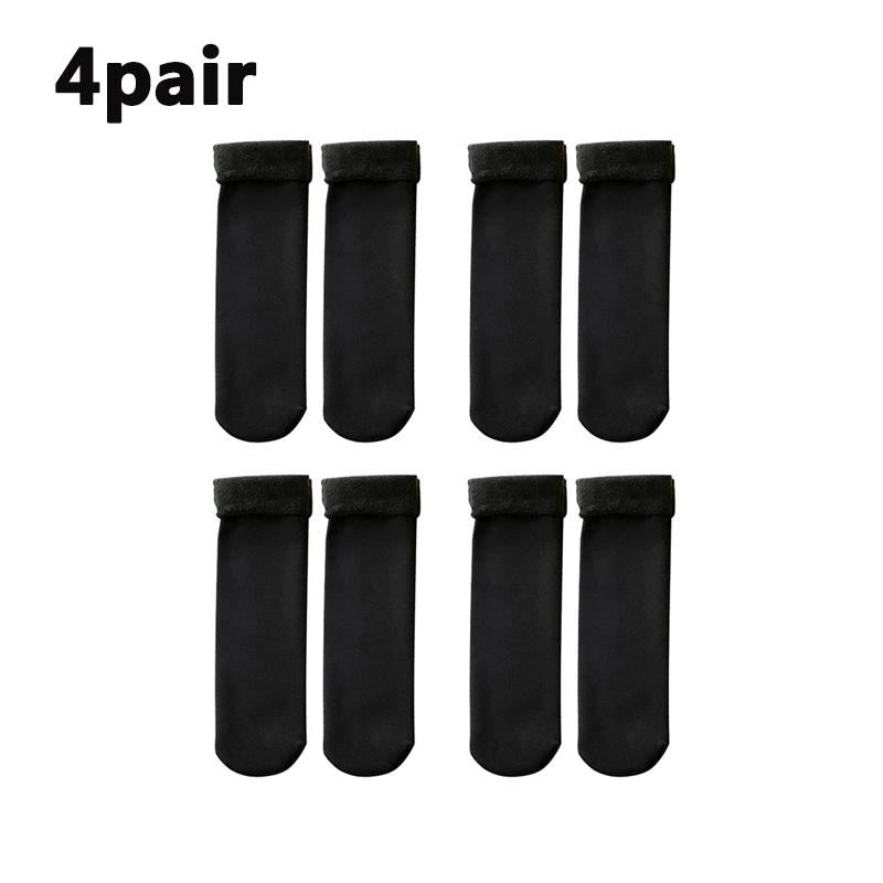 Winter Warm Solid Women Socks Thicken Thermal Socks Wool Cashmere Black Skin Seamless Snow Sock Velvet Unisex Socks