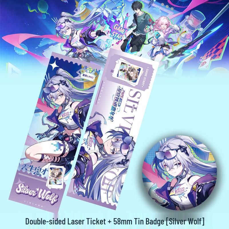 Honkai Star Rail Anniversary Jing Yuan Yao Guang Acrylic Standee & Laser Badge Pin Set