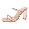 Sexy Clear Strange High Heels Summer Women's Slippers Slides Ladies Open Toe Evening Party Shoes