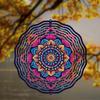 1pc 3D Mandala Wind Spinner, Metal Garden Hanging Ornament, Outdoor Pendant Wind Chime, No Power Needed