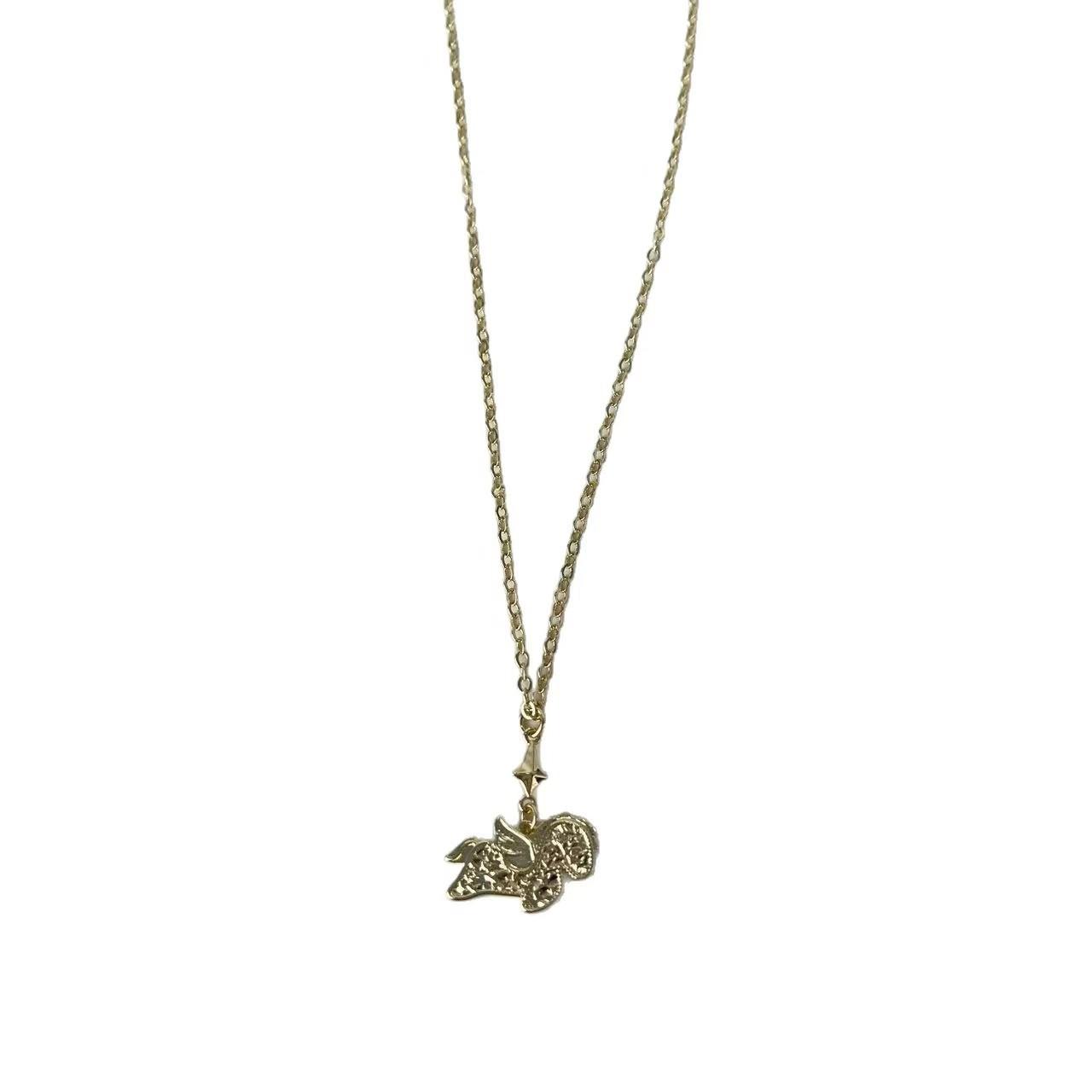 Get rich now retro natal year pony pendant necklace light luxury niche high-end long sweater chain tide