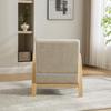 Scandinavian Fabric Lounge Chair – Soft Chenille Fabric and Sturdy Wood Frame, Ideal for Living Room & Bedroom-BEIGE