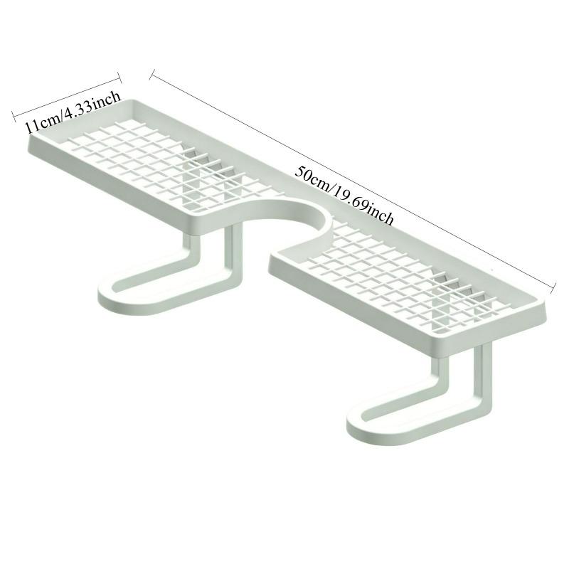 No Drill Plastic Bathroom Sink Rganizer Shelf Faucet Storage Rack Countertop Washbasin Drainer Shelf