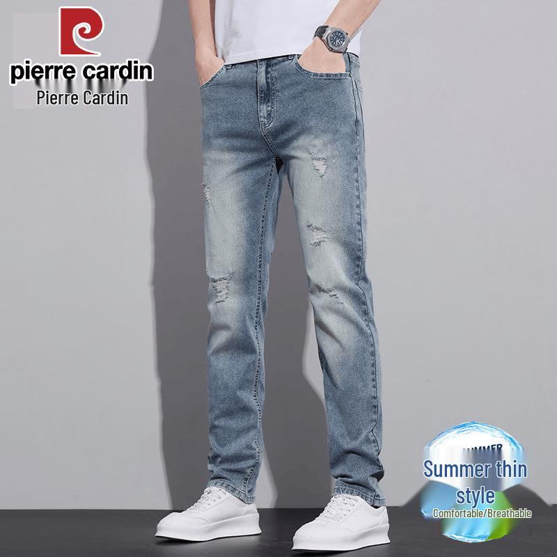 Pierre Cardin Men s Slim Fit Tapered Straight Leg Stretch Lightweight Jeans 28