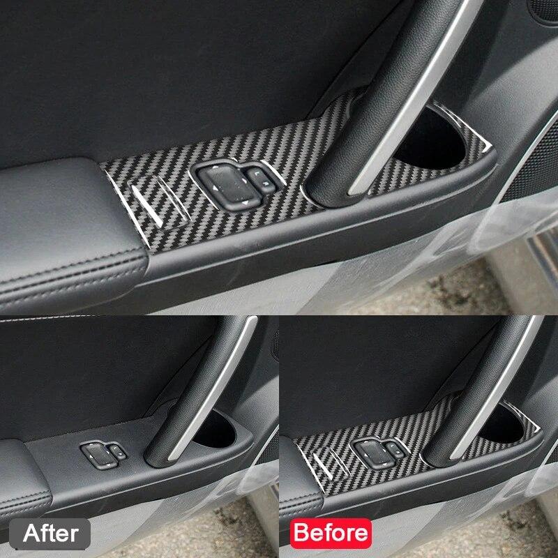 Auto Styling Auto Tür Armlehne Panel Carbon Faser Dekor Abdeckung Aufkleber Trim Für Mazda MX-5 MX5 NC 2009-2015 innen Zubehör