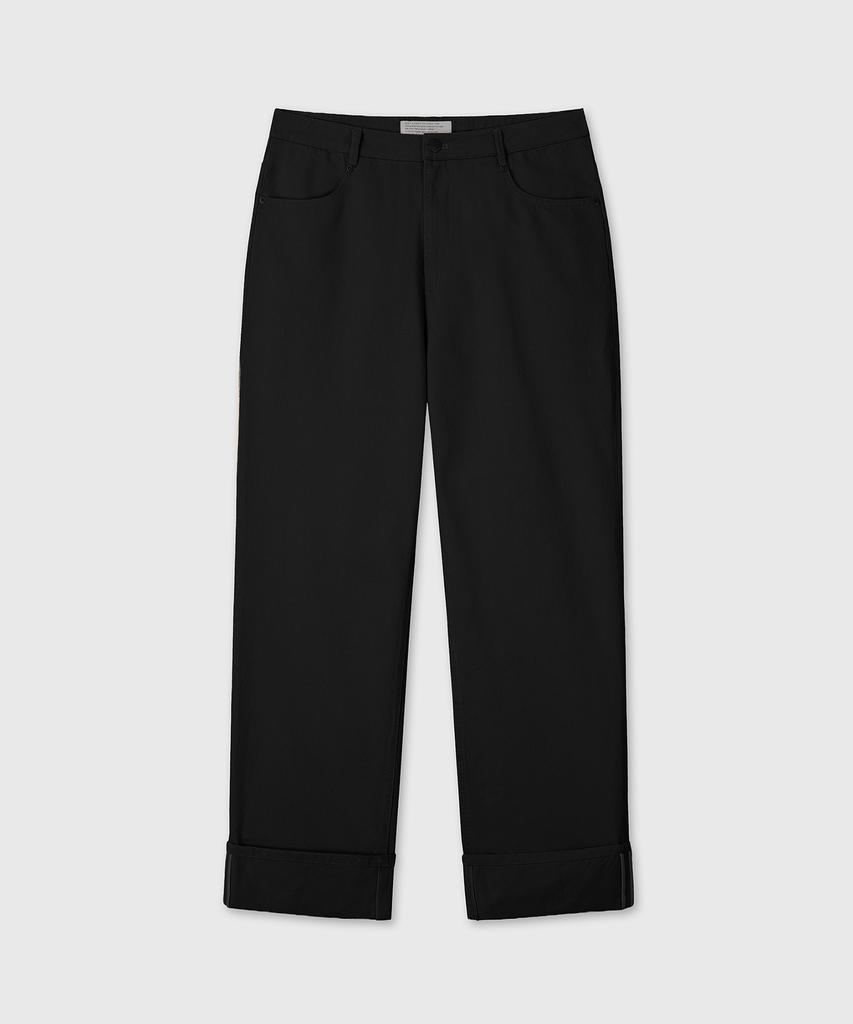 Daibeuin Straight Turn-Up Cotton Chino (Black)