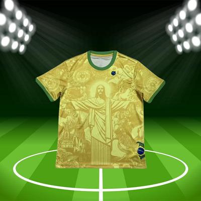 Summer Football Training Top Brazil Special Edition Jesus Black Grey Football Jersey Adult Children Outdoor Men Tshirts 6