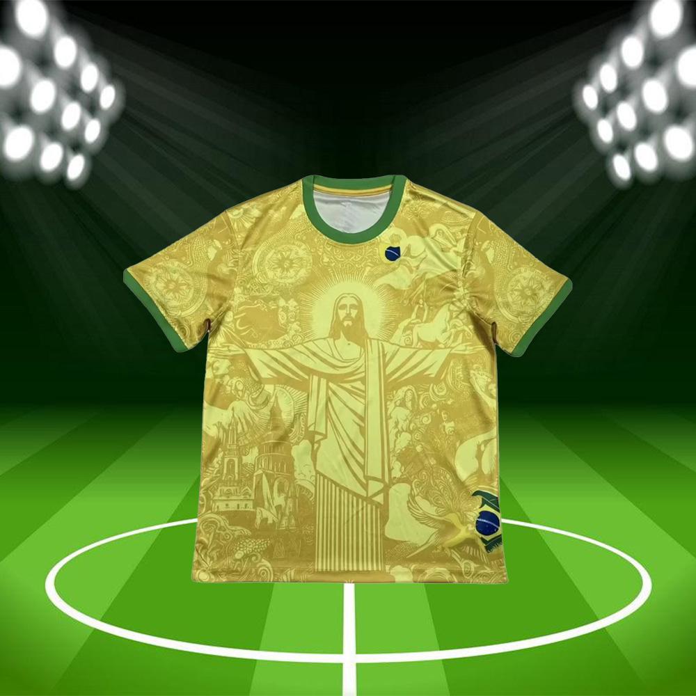 

Summer Football Training Top Brazil Special Edition Jesus Black Grey Football Jersey Adult Children Outdoor Men Tshirts 6 6XL
