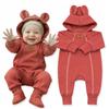 Girls' Jumpsuit 92 Rompers 2 Zippers Footless Spring Dark Powder