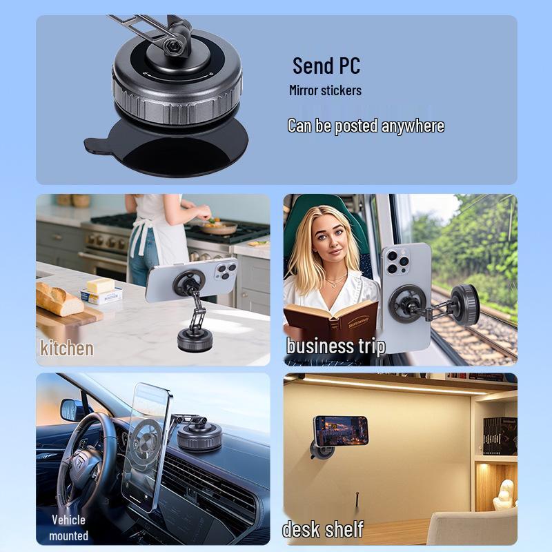 2026 Magnetic Car Phone Holder: Vacuum Suction, Three-Axis Folding, Universal Navigation Bracket