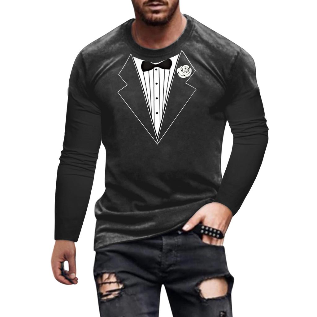 Dámské tričko s kulatým výstřihem, dlouhým rukávem a 3D potiskem