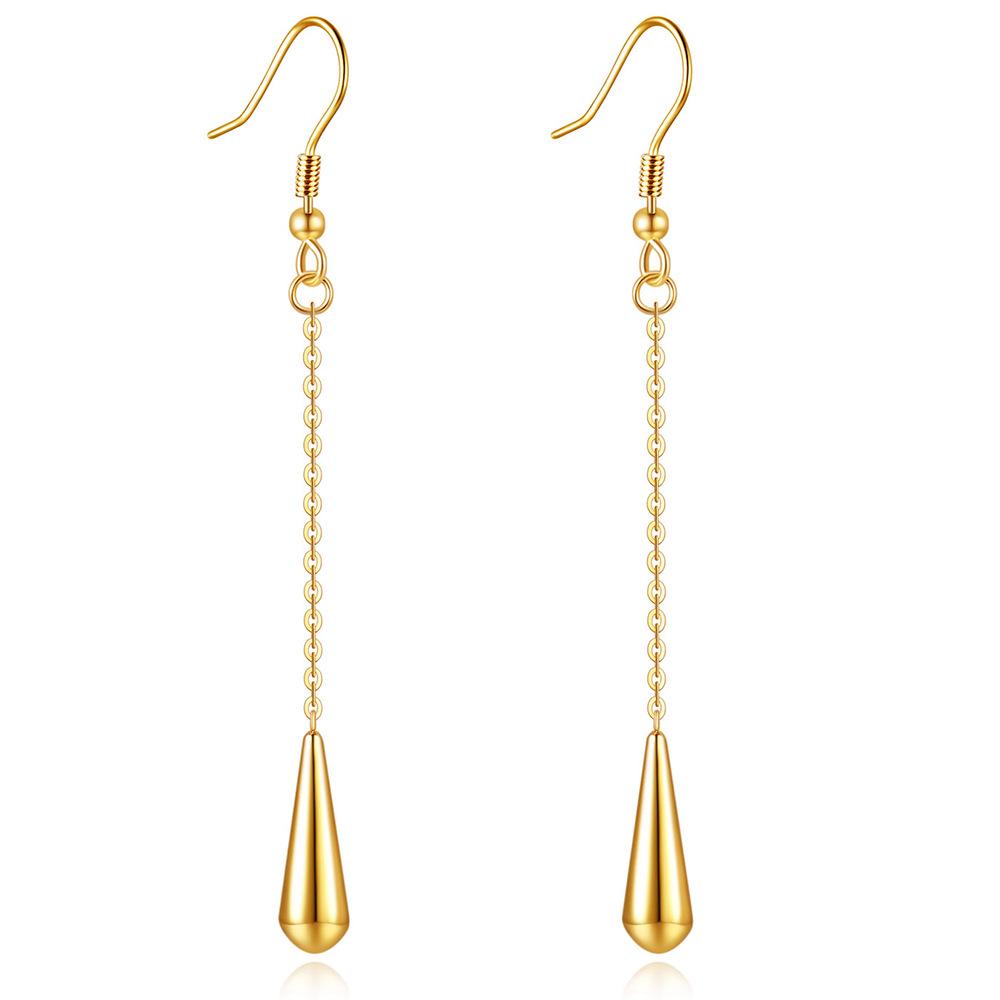 Simple Geometric Long Water Drop Earrings - European & American Fashion